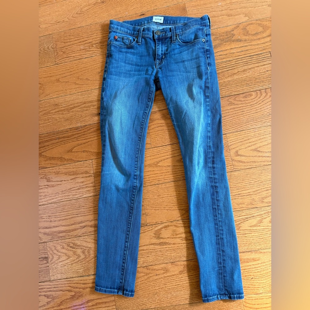 ✨ Hudson Skinny Jeans Women’s Size 26 – Classic  Denim w/ Union Jack Detail